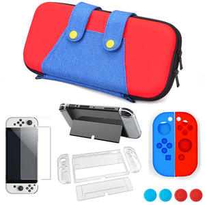 Estuche de cristal de Material EVA duradero con temática de <span class=keywords><strong>Mario</strong></span> y juego de película protectora Kit de bolsa de almacenamiento con para Nintendo para Switch OLED Game - Product Image 2