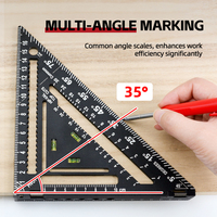 Règle triangulaire pliable avec niveaux à bulle en alliage d'aluminium, outil de mesure et de marquage réglable pour des coupes et des angles précis