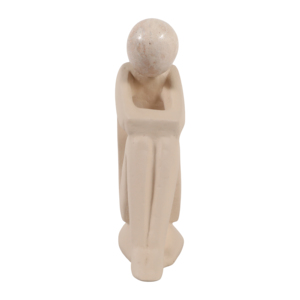Scultura di Figura Seduta in Ceramica, Statuetta in Pietra per Decorazione di Casa e Ufficio - Product Image 5