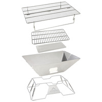 Repliable Portable en acier inoxydable, poêle de Camping en plein air, pour barbecue au charbon de bois, gril pour 5 personnes, pouces