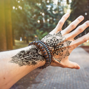 Tatuaje Temporal <span class=keywords><strong>de</strong></span> Moda XQB para <span class=keywords><strong>Mujer</strong></span>, Diseño <span class=keywords><strong>de</strong></span> <span class=keywords><strong>Rosas</strong></span> Negras, Arte Corporal <span class=keywords><strong>de</strong></span> <span class=keywords><strong>Brazo</strong></span> Completo, Pequeño Tatuaje Adhesivo - Product Image 5