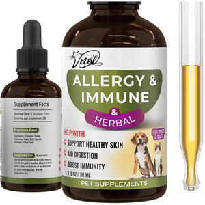 Allergie-Entlastungs tropfen für Hunde Katzen Natürliche Anti-Juckreiz-Ergänzung Beruhigt saisonale Allergien Hautre izung Schnelle Absorption - Product Image 1