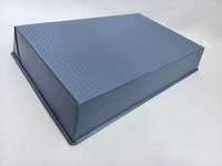 Plat de cuisson jetable en métal carré Duocai, 36*24*6cm, Eng-546, bleu, antiadhésif, 0,4mm, en carton, Chine