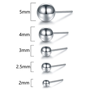 Pendientes de acero inoxidable Huazizi de cuatro puntas con parte trasera abierta y pasadores rectos de 2, 3, 4, 5, 6, 7, 8 mm para piercing de labio y lengua - Product Image 2