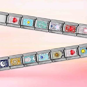 时尚塔罗牌占卜明星月亮太阳意大利魅力链接适合9毫米不锈钢手链女性饰品制作DIY珠子 - Product Image 2