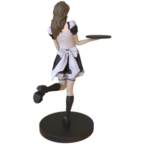 รูปปั้นพนักงานเสิร์ฟหญิงขนาดเท่าคนจริง ทำจากเรซิ่น รูปปั้นพนักงานเสิร์ฟแบบกำหนดเอง บัตเลอร์เสิร์ฟอาหาร สำหรับร้านอาหารและตกแต่งบ้าน - Product Image 3