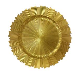 Assiettes de présentation décoratives pour mariage et événements, 13 pouces, élégantes, dorées, à bord festonné, en vrac, pour assiettes à dîner - Product Image 1