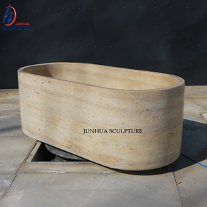 Di alta qualità su misura Free Standing naturale travertino <span class=keywords><strong>vasca</strong></span> <span class=keywords><strong>da</strong></span> bagno <span class=keywords><strong>in</strong></span> marmo - Product Image 3