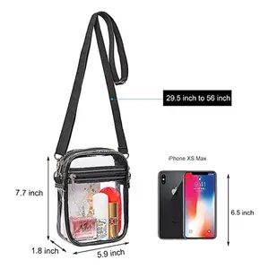 PVC Bag Transparent Clear Waist Bag Stadium Approved Clear Purse Bag For Concerts Sports Events