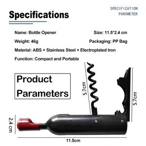 Ouvre-bouteille de vin personnalisé avec logo pour bar à domicile, ouvre-bouteille de bière multifonctionnel portable 2-en-1 en acier inoxydable avec logo - Product Image 3