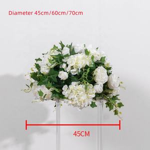 Bola de seda rosa para boda, centro de mesa de flores artificiales para decoración de boda - Product Image 6