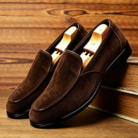 Mocassins en daim pour hommes Xuanhui, nouvelle conception, bout carré, antidérapants, semelle épaisse, style chunky