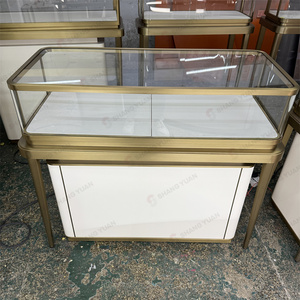 Vàng thiết kế sang trọng tùy chỉnh cong đồ trang sức tủ trưng bày Showcase Boutique kính trang sức Bảng hiển thị cho cửa hàng đồ trang sức - Product Image 2