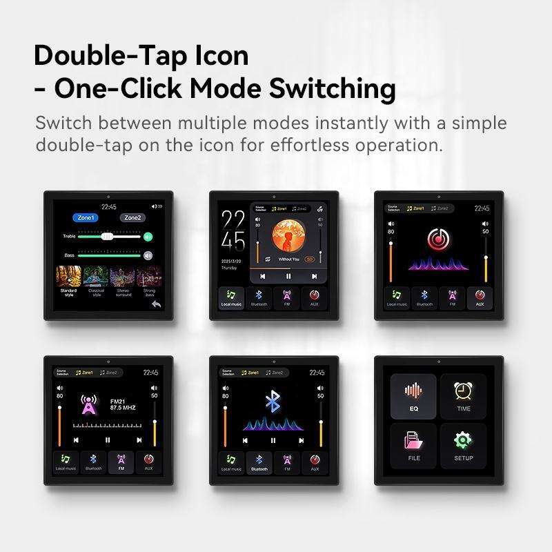 4 Inch Touch Screen Smart Audio Panel Home Background Music System with App Control & Multiple Inputs In-Wall BLE Wall Amplifier · image 3