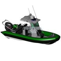 Bateau semi-rigide gonflable à coque en aluminium à grande vitesse 680 pour les opérations de sauvetage gouvernementales et les navires maritimes