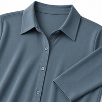 Robe chemise midi à manches longues, boutonnée sur le devant, col classique, robe décontractée, tricot uni teint