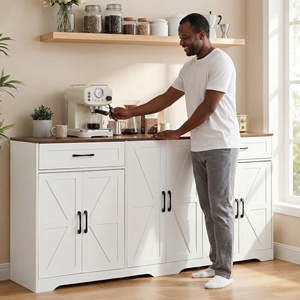 <span class=keywords><strong>Buffet</strong></span> de cuisine de style farmhouse de 66 pouces avec rangements, étagères réglables et tiroirs pour cuisine, entrée - Product Image 4
