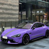 Film vinyle auto-adhésif pour voiture Hibiscus Purple PET TPU, imperméable, finition métallisée brillante, garantie 5 ans
