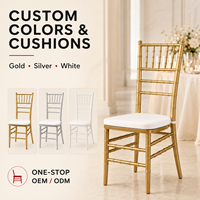 Chaise de mariage Chiavari Ergonovapro en fer pour banquets, événements, hôtels, salles à manger, réceptions, coussin doré, argenté, blanc, OEM, extérieur