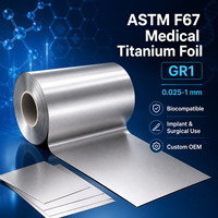 Feuille de titane de qualité médicale GR1 GR2 ASTM F67 B265 0,01-1 mm, biocompatible pour implants, instruments chirurgicaux, OEM personnalisé