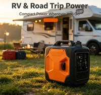 Générateur Inverter Portable 2000W Silencieux à Essence, Station d'Énergie 1800W Nominale 230V pour Camping, Camping-car, Maison, Urgence et Alimentation de Secours