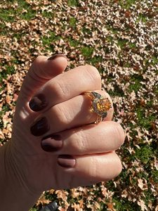 Anillo de Diamantes Blancos y Chocolate SGARIT de 0.35 Quilates para Mujer, Anillo de Oro Rosa o Amarillo de 14k con Gema Ovalada de 1.75 Quilates - Product Image 5