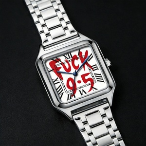 Montre à quartz unisexe étanche de luxe léger haut de gamme, style INS, cadran carré simple et élégant en alliage d'acier inoxydable FUCK9.5 - Product Image 2