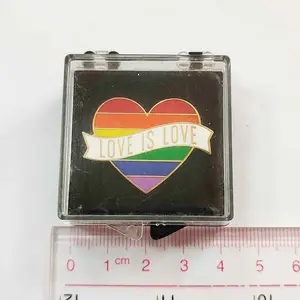 The Queen Heart Love Is Love Gender Equality Pride Rainbow Hard Enamel Lapel Pin With Box Packing