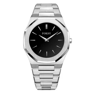 Foksy OEM/ODM Vente en gros Montre pour homme minimaliste avec cadran résistant à l'eau Personnalisez votre propre logo Mouvement japonais Fournisseur - Product Image 1