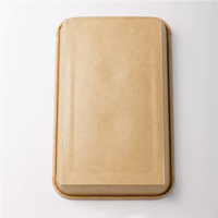Boîte à lunch en papier kraft brun jetable multi-compartiments avec couvercle, forme rectangulaire, pour la livraison de restauration rapide