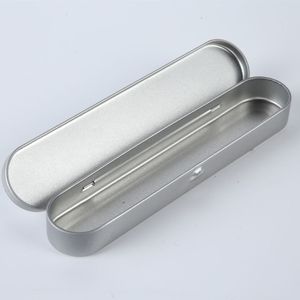 Tin Pencil Case For Pens And <b>Makeup</b> Tools Storage <b>Box</b> Silver Metal Organizer - Product Image 1