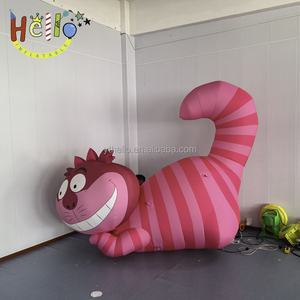 Modèle gonflable <span class=keywords><strong>Alice</strong></span> au pays des merveilles, décoration de fête d'anniversaire ou de mariage, chat du Cheshire gonflable rose - Product Image 1