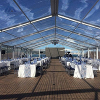 Vente en gros Tente transparente pour salle de réception de mariage avec auvent extérieur en aluminium à toit transparent à vendre