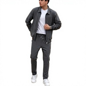 Conjunto de Chaqueta y Pantalones Casuales con Cierre para Hombre, Traje Deportivo Personalizado Ligero de 2 Piezas para Primavera y Otoño - Product Image 2