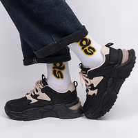 Baskets Chunky à Plateforme pour Femme, Respirantes en Maille, à Lacets, Chaussures Décontractées de Marche, Tailles 35-40, Beige Noir, Vente en Gros OEM