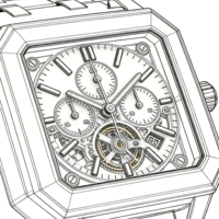 Boîtier de montre mécanique en acier inoxydable haute brillance, usinage de précision sur mesure HK, 60 ans d'expérience