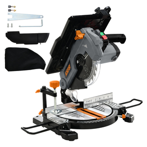 <span class=keywords><strong>Scie</strong></span> à <span class=keywords><strong>onglet</strong></span> convertible KSEIBI 210 mm, <span class=keywords><strong>scie</strong></span> à <span class=keywords><strong>onglet</strong></span> composée à double biseau 1200 W avec sac de collecte de poussière <span class=keywords><strong>et</strong></span> guide de coupe, lame TCT, métrique - Product Image 1