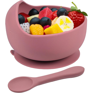 Vajilla Infantil Personalizada de Silicona con Succión, Libre de BPA, Apta para Alimentos, Juego de Platos y Utensilios para Bebés - Product Image 1