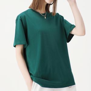 เสื้อยืดคอตตอนผู้หญิงคุณภาพสูงขายส่ง ทรงปกติ น้ำหนักมาก พิมพ์ลายโลโก้ปักน่ารัก คอกลม ทรงหลวม สวมใส่สบาย - Product Image 1