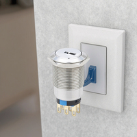 Tecla de interruptor de botón de autobloqueo impermeable de aluminio de acero inoxidable 1NO1NC Función IP66 Nivel 250V Máx. Voltaje plano