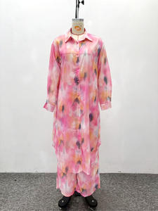 Ensemble 2 pièces pour femmes, taille plus, cardigan long ample à imprimé, chemise décontractée, pantalon large, style africain, luxe léger, Sehe Fashion - Product Image 5