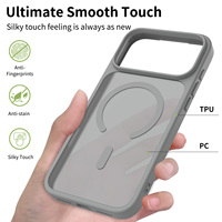Étui de téléphone magnétique gris translucide mat de luxe avec bouton de contrôle de l'appareil photo, haute qualité, toucher doux personnalisé pour iPhone 18 17 Pro Max