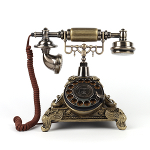 Color bronce Teléfono fijo clásico Intercomunicador de una sola línea Teléfono con cable Vintage para el hogar - Product Image 2