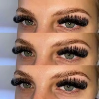 Faux cils en gros, volumineux, épais, bouclés, à pointes denses, en bande complète, effet fourrure, pour extension de cils et maquillage
