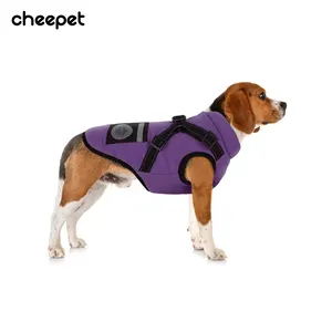 Manteau d'hiver pour animaux de compagnie de sécurité poitrine et dos gilet polaire chaud pour chien avec bande réfléchissante