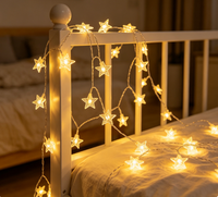 Wiederaufladbare LED-Lichterkette mit Kristallkugeln und Timer für Innenräume, Schlafzimmer, Weihnachtsbaum, Hochzeit und Partydekoration