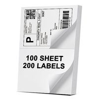 Etiquetas de Envío de 8.5x5.5 Pulgadas, Compatibles con Impresoras Láser e Inyección de Tinta, 200 Etiquetas Autoadhesivas para Correo