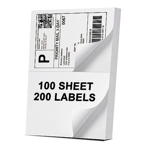 Etiquetas de Envío de 8.5x5.5 Pulgadas, Compatibles con Impresoras Láser e Inyección de Tinta, 200 Etiquetas Autoadhesivas para Correo - Product Image 1