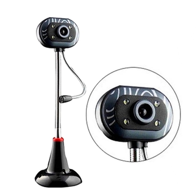 HD USB 2.0 Webcam With Mic 4 LEDs Light Driver-Free Laptop Computer Web Camera Webcam with Mic