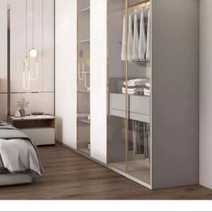 SANTOPOVA Armoire de rangement moderne personnalisable avec porte battante, tringle de suspension et tiroirs pour chambre à coucher - Product Image 1